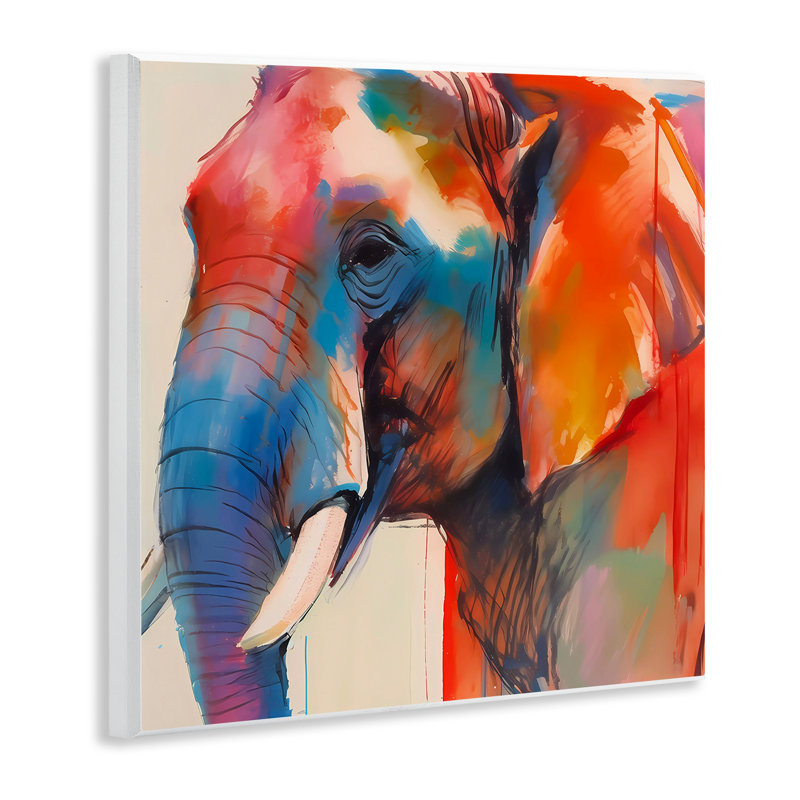 «Elephant with Modern Hues», art mural sur bois par Walker Noble