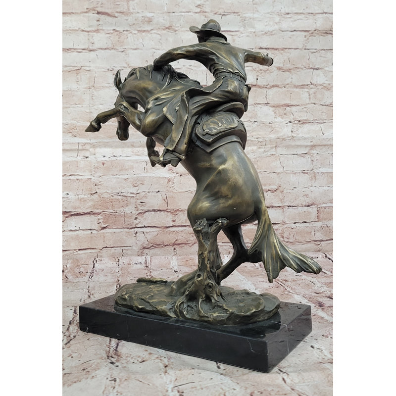 Statue sculpture bronze faite à la main Bronco Buster par Fredric Remington