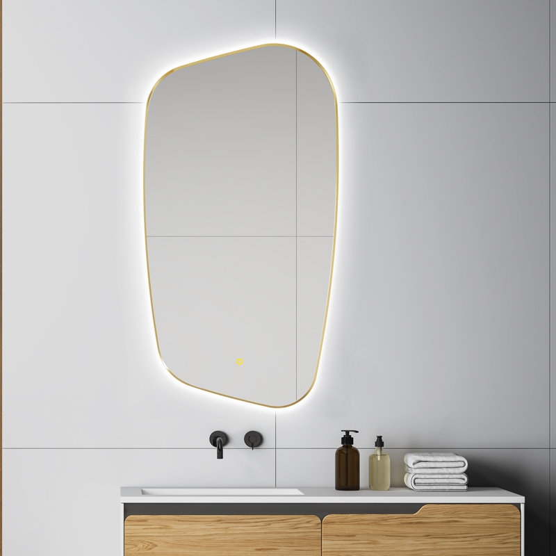 Miroir de salle de bain Cheyne, Or brossé