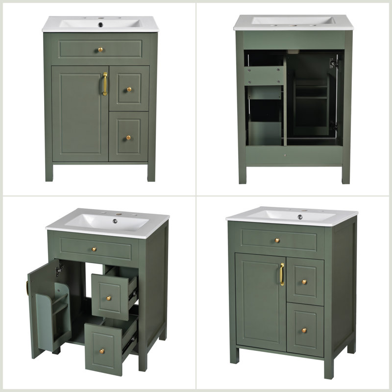 24-Inch Bathroom Vanity, Green