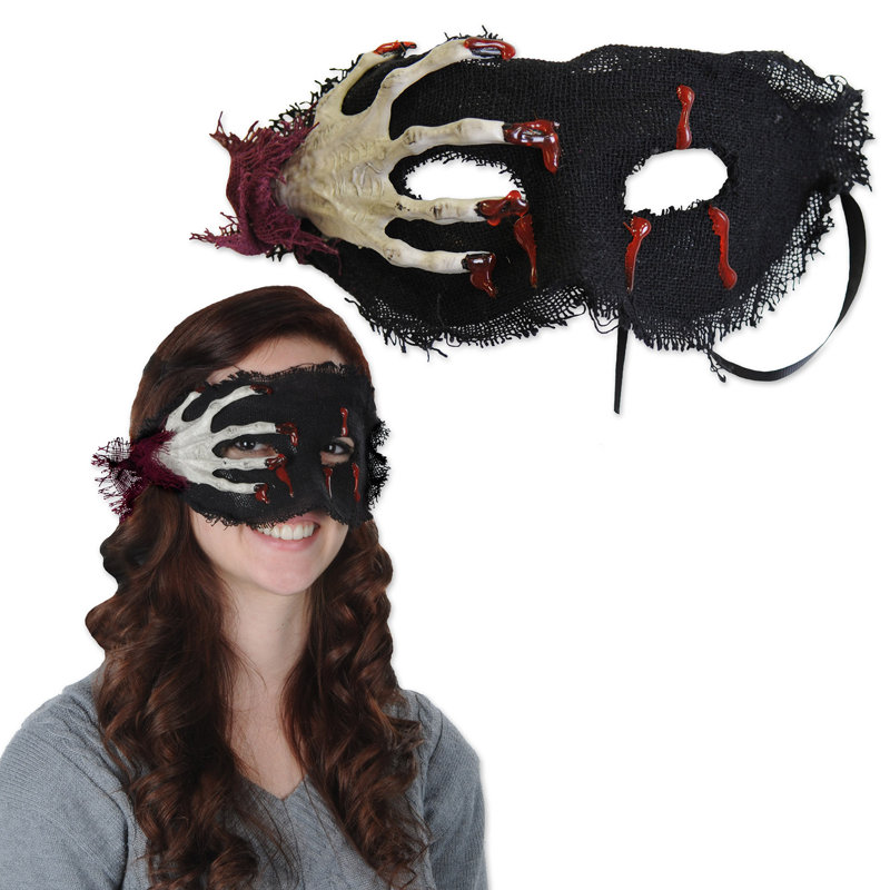 Masque d'Halloween à main squelette