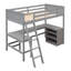 Lit mezzanine avec tablettes et bureau
