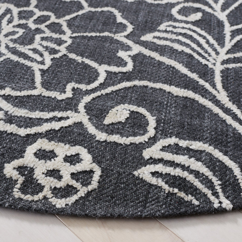 Marbella Hand Tufted Performance Floral Rug, Round 6'