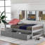 Lit simple gris avec combinaisons de tiroirs - Unités de rangement fonctionnelles et élégantes-1536303902
