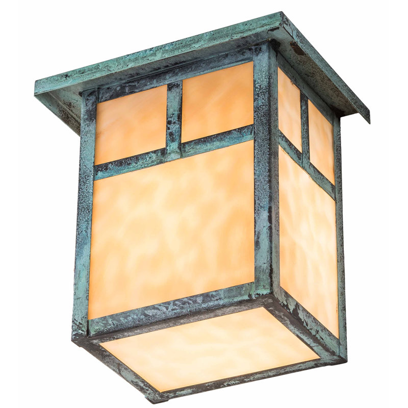 Plafonnier encastré d’extérieur Youngblood, Brun artisanal, Beige Iridized