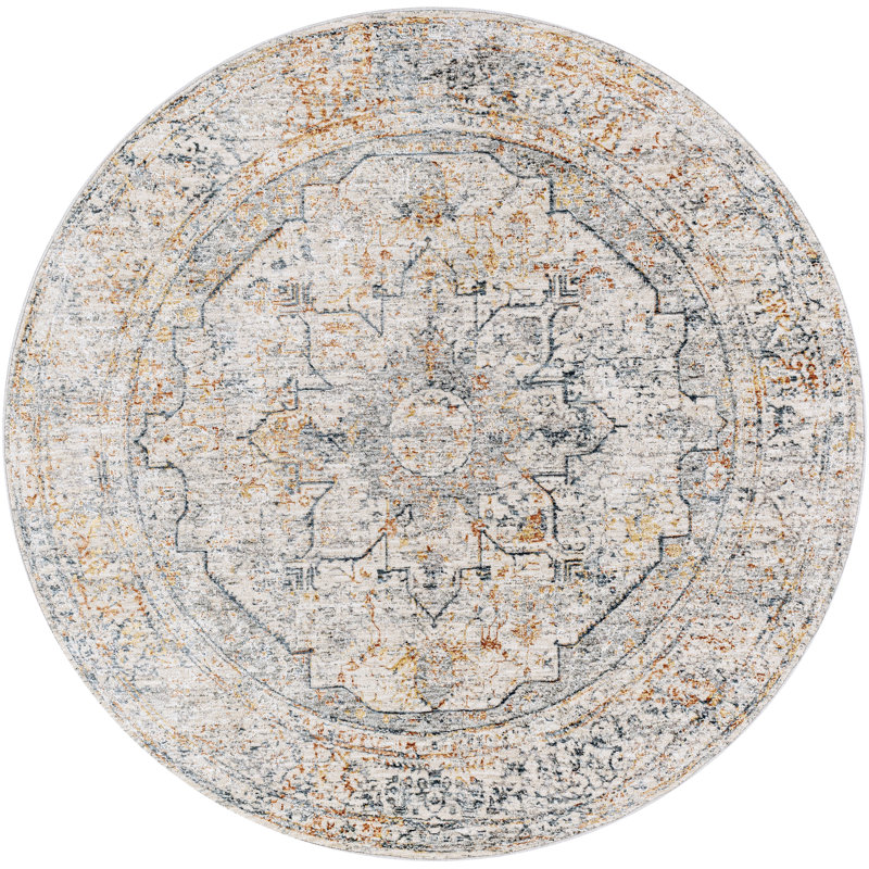 Tapis oriental safran / gris moyen / bleu, Rectangle 2 pi x 3 pi
