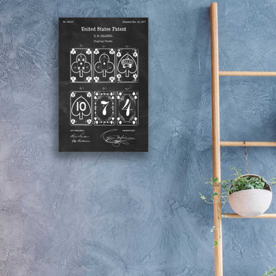 " Playing Cards Blueprint Patent Chalkboard "