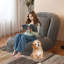 Lit pour chien rembourré pour adultes et animaux de compagnie, canapé-lit pliant avec 5 positions réglables, 2 coussins moelleux pour la chambre à coucher, le salon et le coin lecture (gris)-117669779