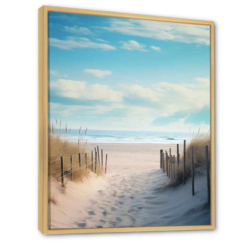 Cid Path to the Beach III - reproduction de cadre flottant sur toile, H 20 po x l 12 po x P 1 po, Naturel