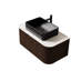 Meuble-lavabo mural de 91 cm (36 po) avec fini rayé 3D en noyer foncé, comptoir en céramique, tiroir à fermeture amortie, lavabo rectangulaire, armoire et préperçage pour robinetterie.