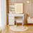 Aullville Vanity Desk with Sliding Mirror and LED Lights & Charging Station-178420649