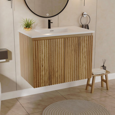 Armoire murale pliante en chêne doré de 76 cm (30 pouces) – Installation brevetée en 1 minute, gain de place et montage facile, style moderne