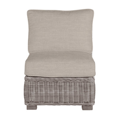 Rustic Woven Sectional Slipper Chair