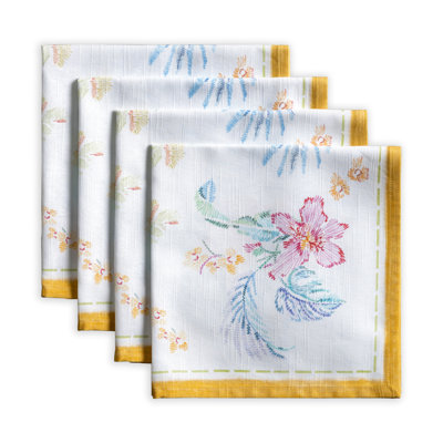 Paradise Island 100% Cotton Floral Square Napkin
