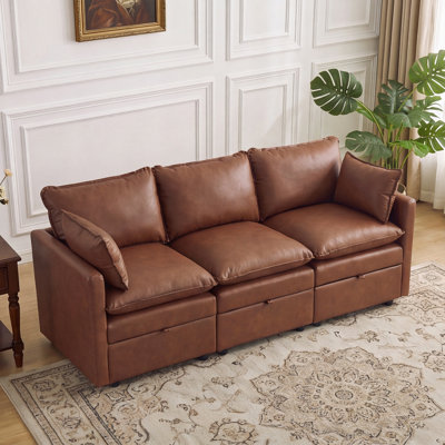 80.3" Wide Modular Storage 3-Seater Sofa