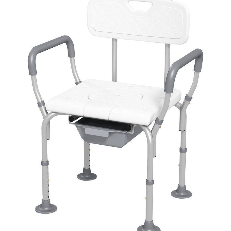Height Adjustable Shower Seat - 31 Toilet Chair For Elderly, White Bath & Disabled,