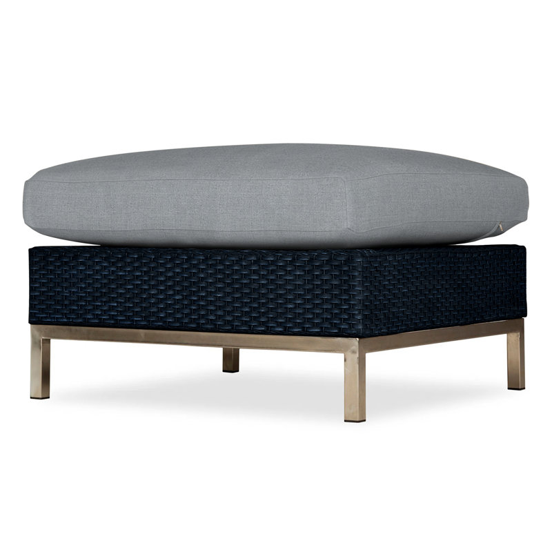 Elements Outdoor Ottoman, Ebony, Cottage Pepper