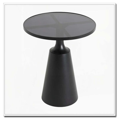 Table d'appoint ronde moderne avec plateau en marbre