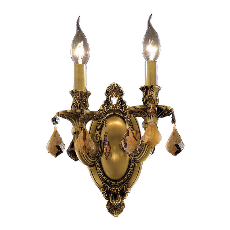 Ashmin Wall Sconce, Dark Bronze, Golden Teak (Smoky) / Royal Cut