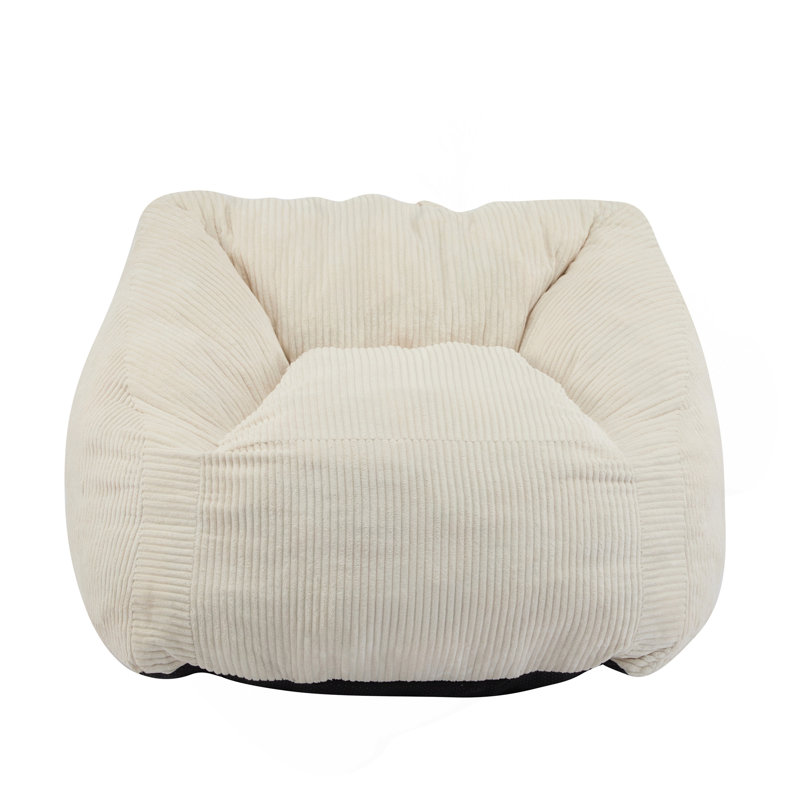 Fauteuil à billes Olbia, fausse fourrure beige
