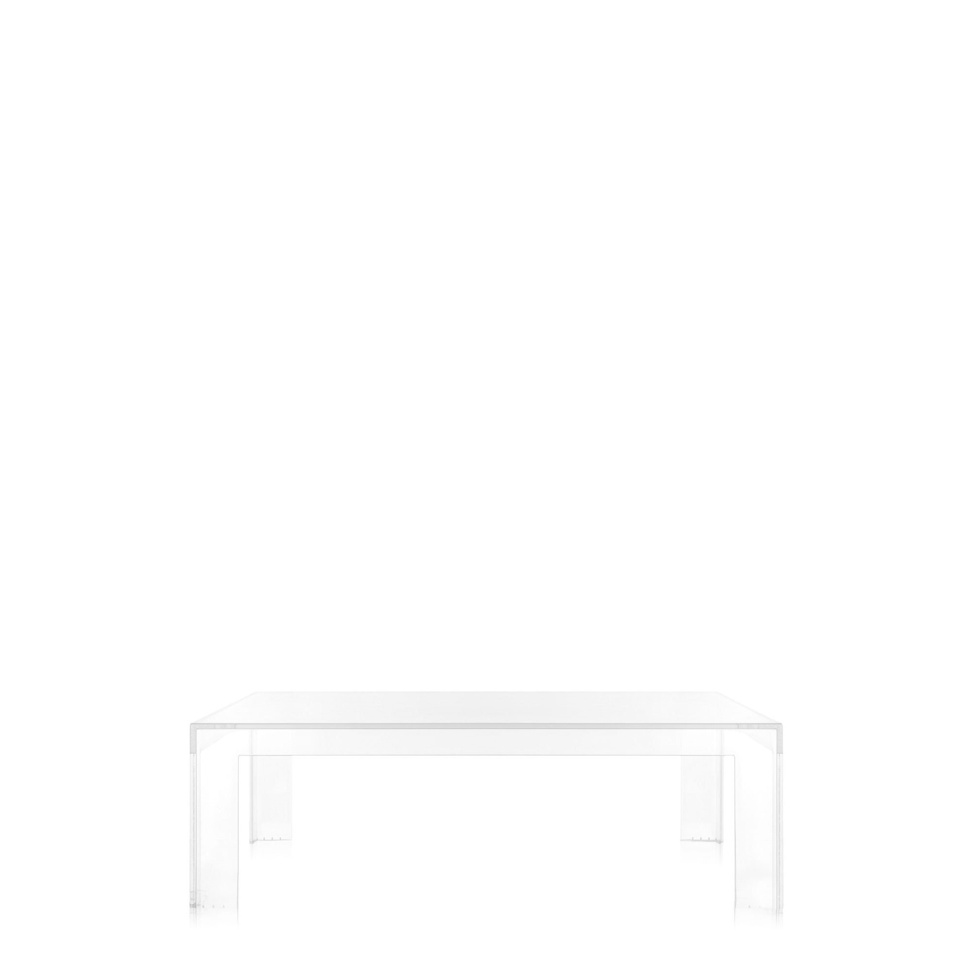Invisible Coffee Table, 12.4" H x 39.37" L x 39.37" W, Crystal