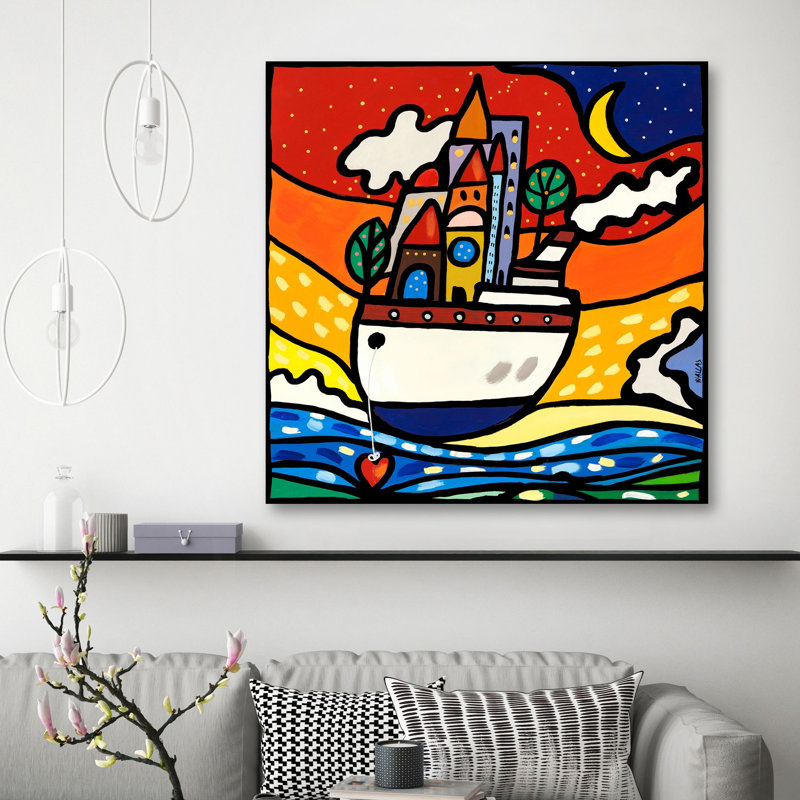 Sailing With Love by Wallas - Wrapped Canvas Art Prints, 70cm H x 70cm W x 4cm D