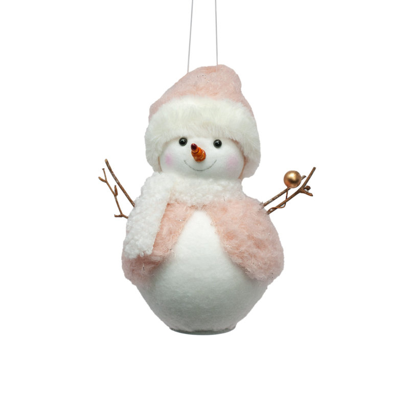 Bonhomme de neige debout et heureux, Rose
