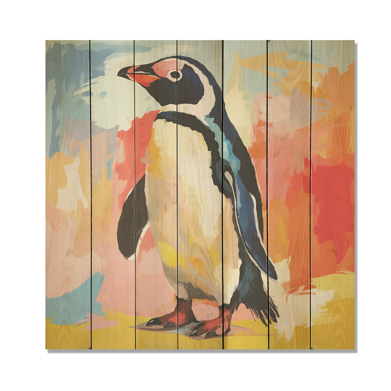 Charme de parade pingouin - pingouin sur bois, H 30 po x l 30 po