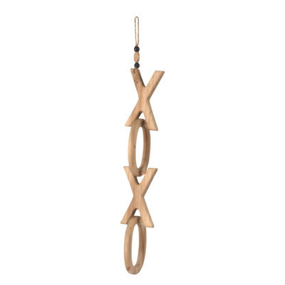VIP Wood 19.29 in. Brown XOXO Vertical Hanging Decor