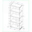 Bibliothèque contemporaine à 5 niveaux | Stratifié blanc neige brillant | Verre trempé transparent | 24 x 12 x 58,75 | Blanc | Panneau de fibres à densité moyenne