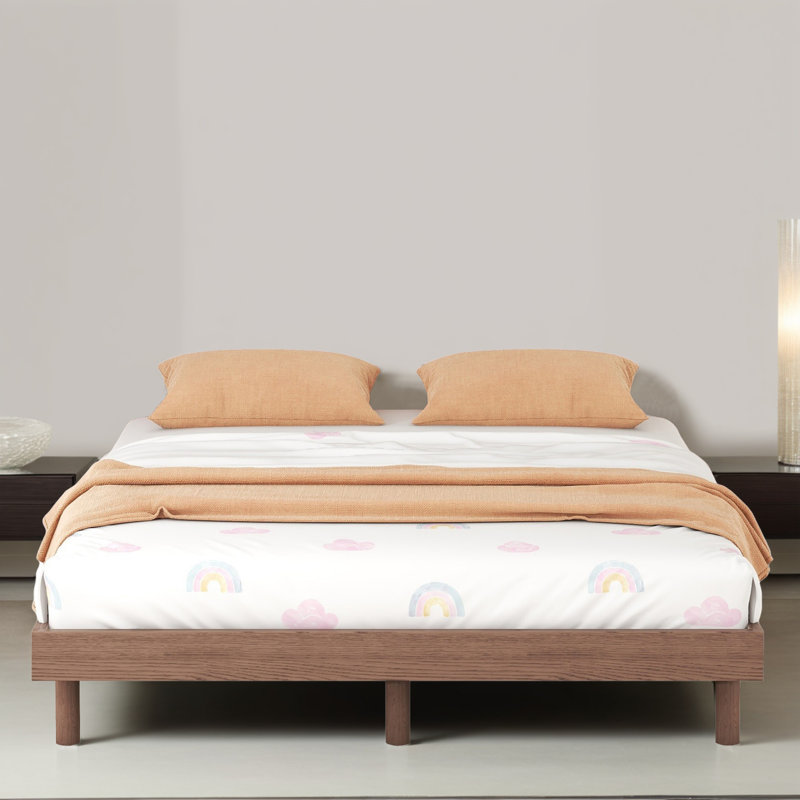 Floating Platform Bed Frame, Walnut, Full