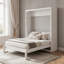 Lit escamotable double avec armoire pliante, blanc-44789667-44789677