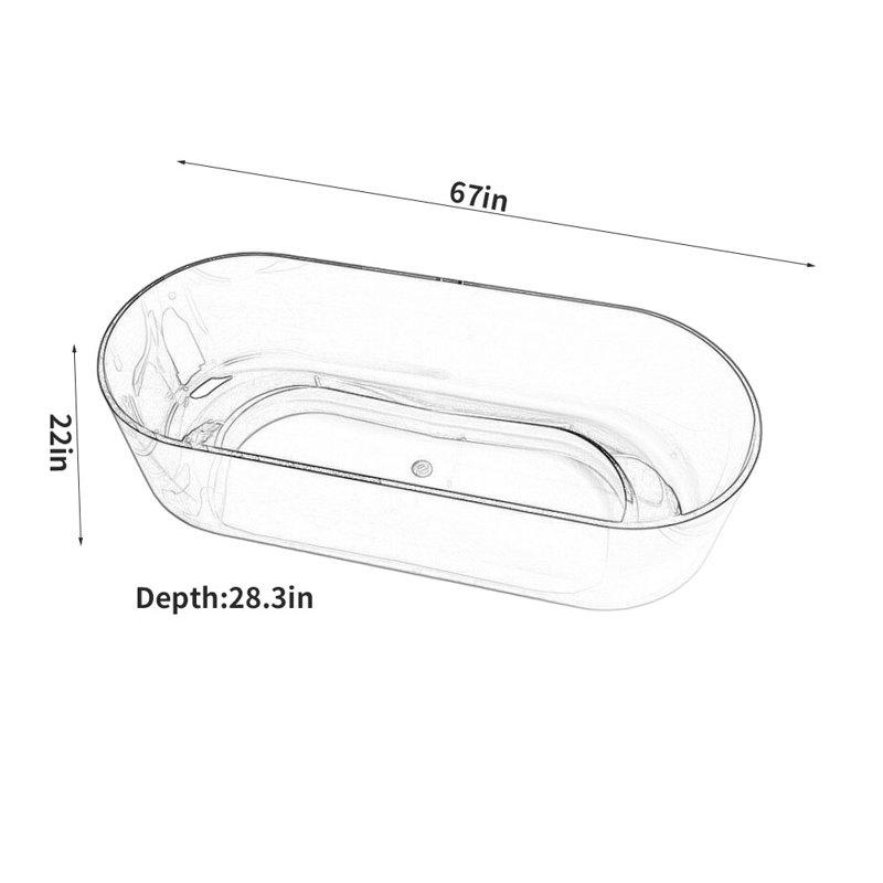 Ensemble de douche et baignoire courbée décalée sans cadre l 67 po H 22 po, Mauve