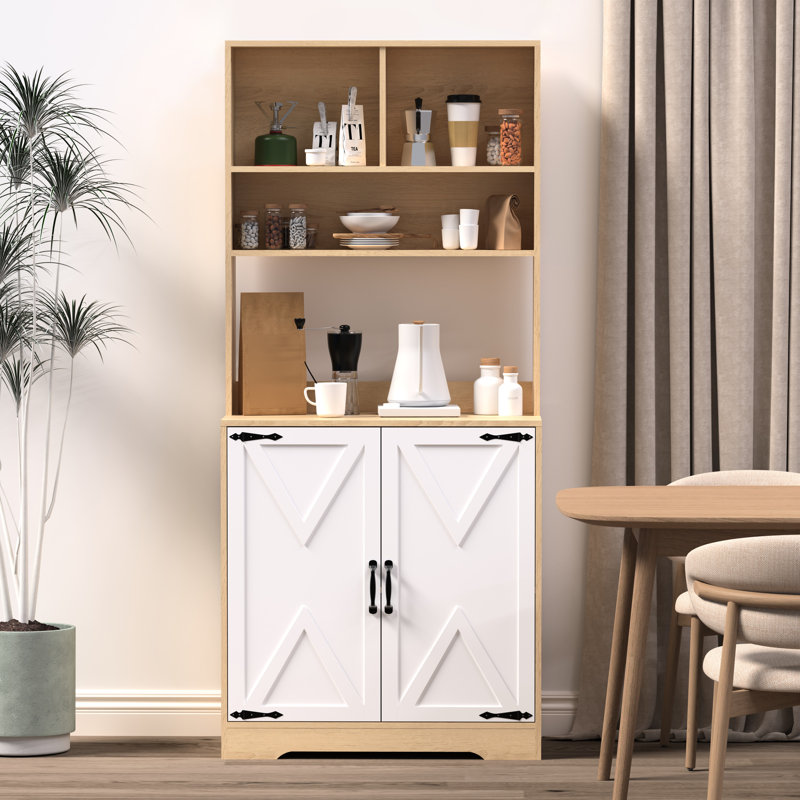 Armoire de garde-manger avec 2 portes et 3 tablettes - installation de cuisine moderne, amplement d'espace de rangement pour la salle à manger, exigences requises