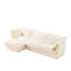 Combinaisons flexibles pour le bureau, 3 places, velours côtelé crème, avec siège profond confortable moderne, relaxant