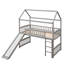 Lit mezzanine avec glissade et clôture, lit maison avec glissade-1115677362