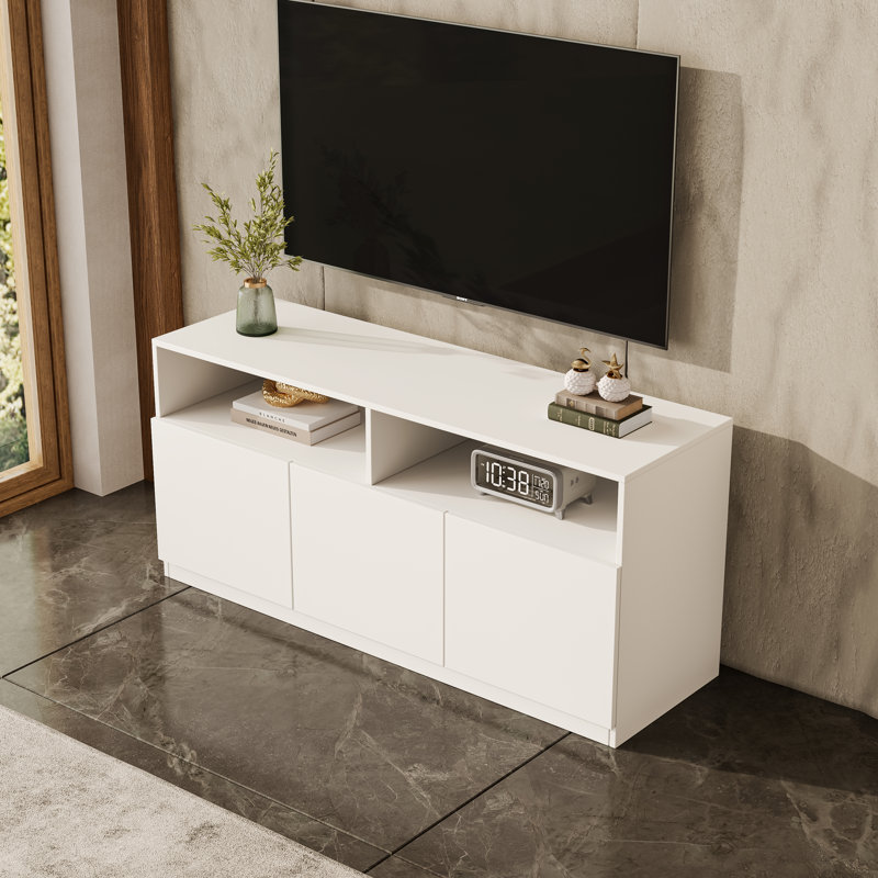 Meuble télé 47,2 po Crafton, H 23,6 po x l 47,2 po x P 15,7 po, White