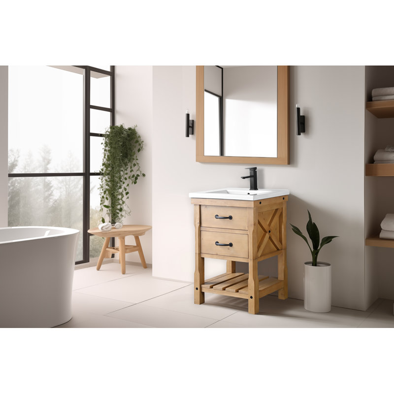 Meuble-lavabo sur pied simple 24 po avec plateau Barron
