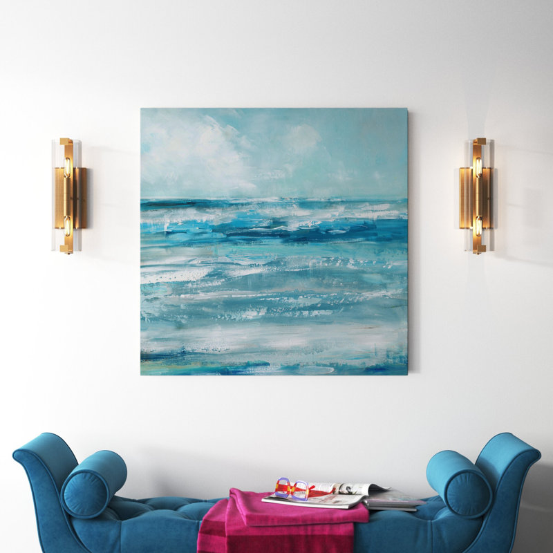 Windswept Waves by Sally Swatland - Wrapped Canvas Painting, 93.98 cm H x 93.98 cm W x 3.175 cm D