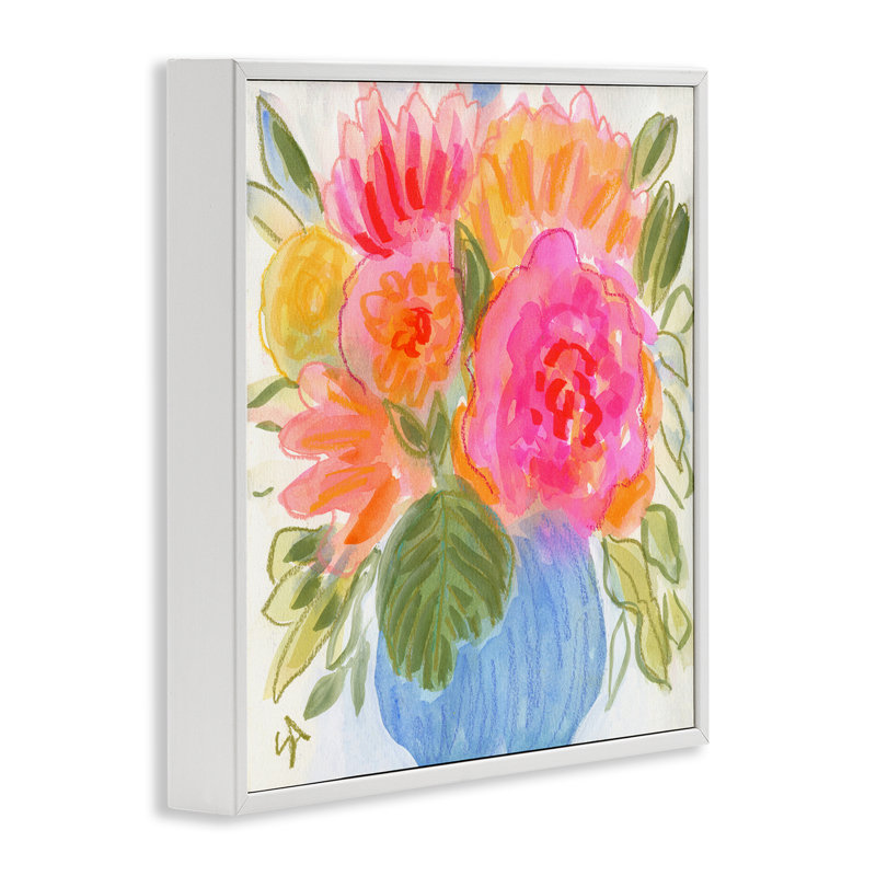 «Full Blossoms Bouquet», art de la giclée encadrée par Suzanne Allard, Giclée encadrée blanc bord de mer, H 12 po x l 12 po