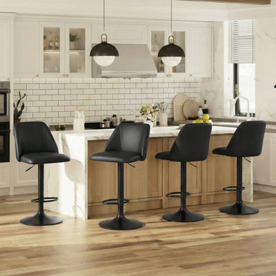 New upgraded backrest Swivel Upholstered Adjustable Height Counter & Bar Stool With Footrest