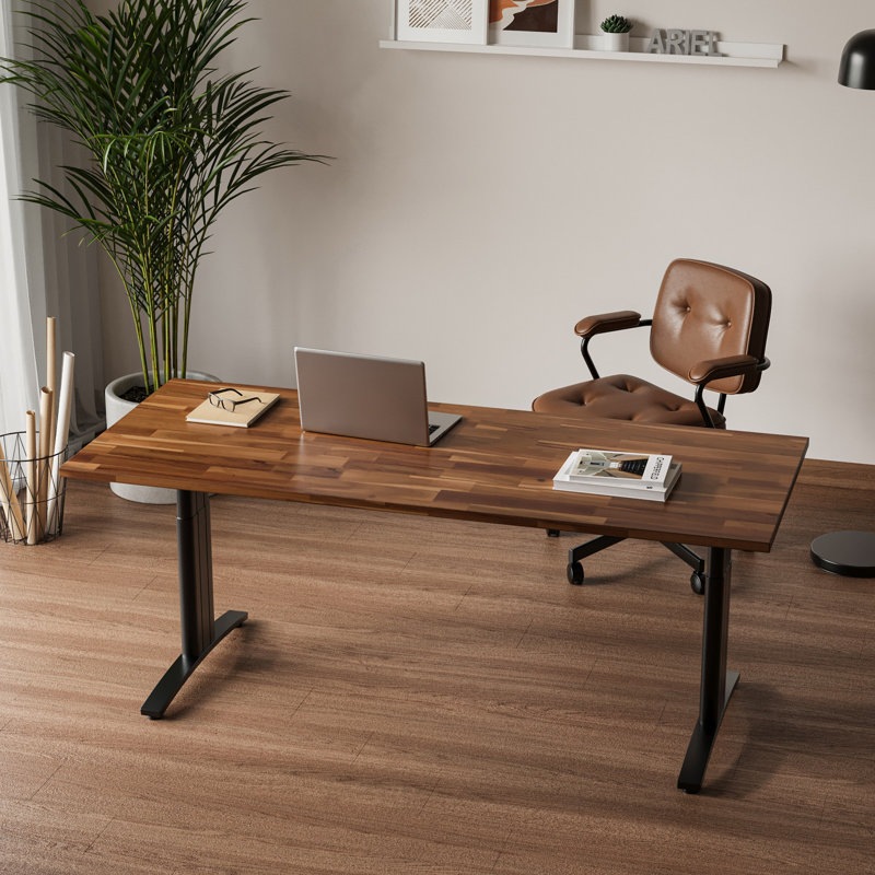 Plateau de table teinté Hevea Spice de 55 po de long x 28 po de large x 1 po d'épaisseur, H 1 po x l 55 po x P 28 po, Épice