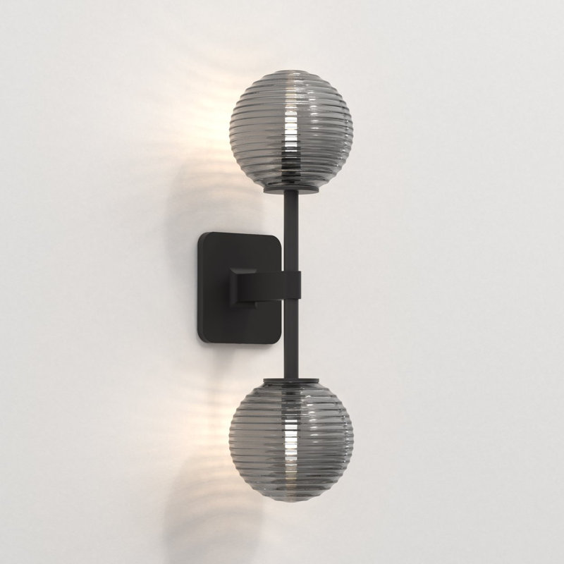 Tacoma 2 - Light Armed Sconce, Matte Black, Clear