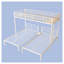 Cadre de lit superposé triple en métal, lits simples convertibles en forme de L, blanc