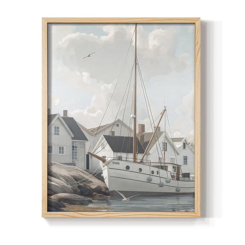 Fisherman's Way III Framed Print - Solid Wood, 11" H x 9" W, Natural