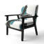 Fauteuil d'appoint rembourré 'Heddie - Geometric Black And Teal IV