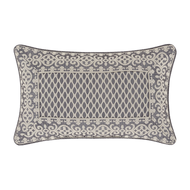 Charcoal and Cream Woven Square Decorative Throw Pillow