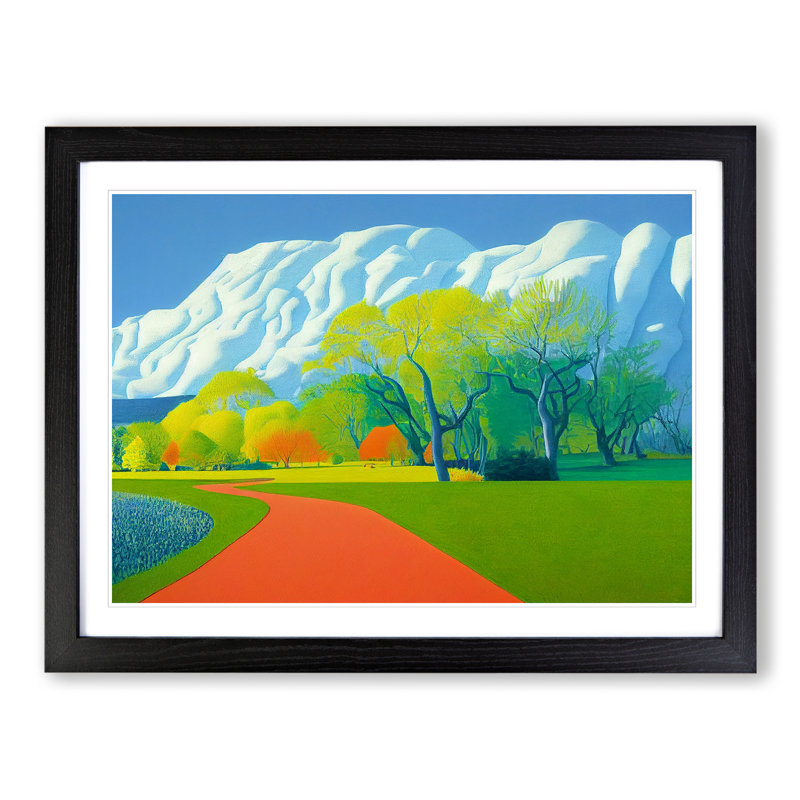 Spring Landscape Forest - Framed Print, 25cm H x 34cm W x 2cm D, Black