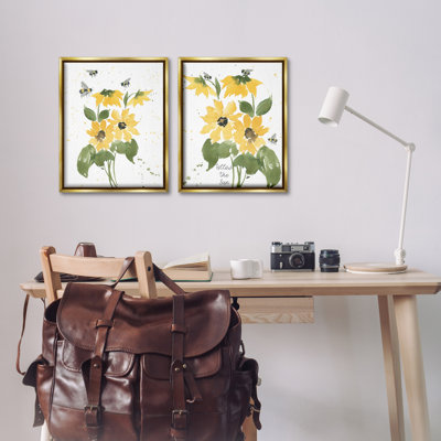 «Follow the Sun Flowers», ensemble de 2 toiles flottantes encadrées par Lucille Price