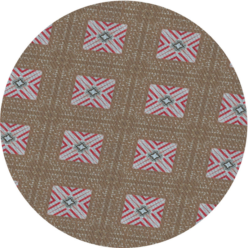 Tapis gris / rose Power Loom, Rond 3 pi